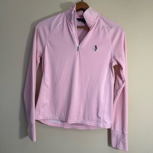 Polo Ralph Lauren Light Pink Quarter-Zip Girls Sweatshirt